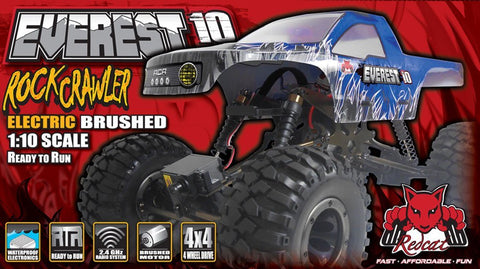 Redcat Racing Everest-10 Electric Rock Crawler with Waterproof Electronics, 2.4Ghz Radio Control (1/10 Scale), Blue